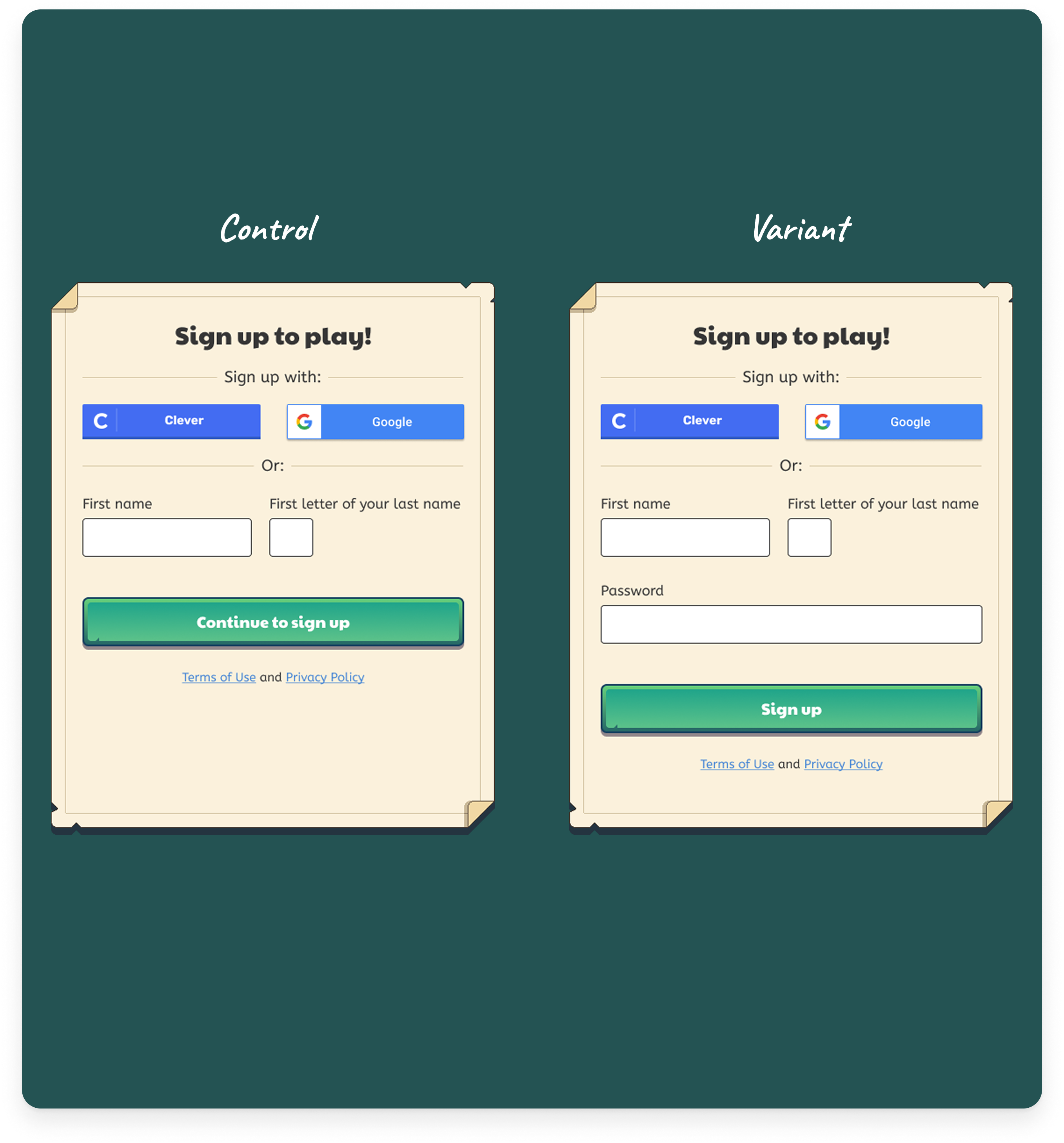 control vs variant